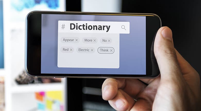 מילון דיגיטלי באנגלית בטלפון